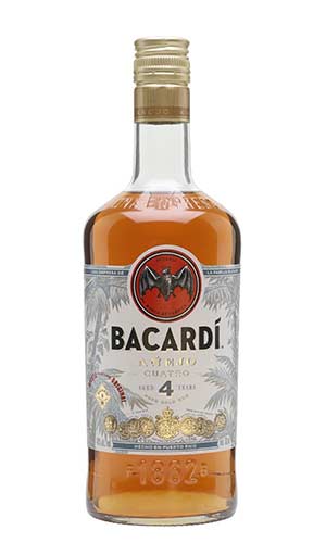 Bacardi Anejo Quatro 4 YO Gold Rum (100cl , 40%)